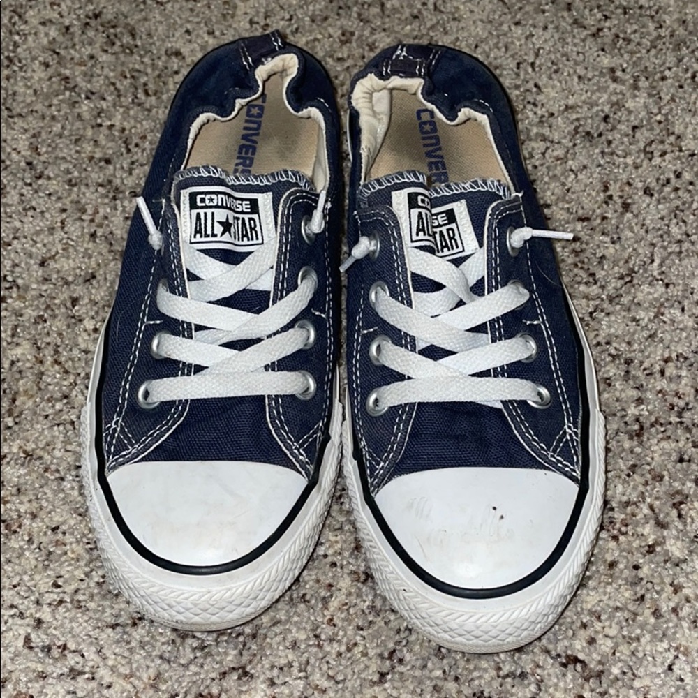 Navy blue slip on converse